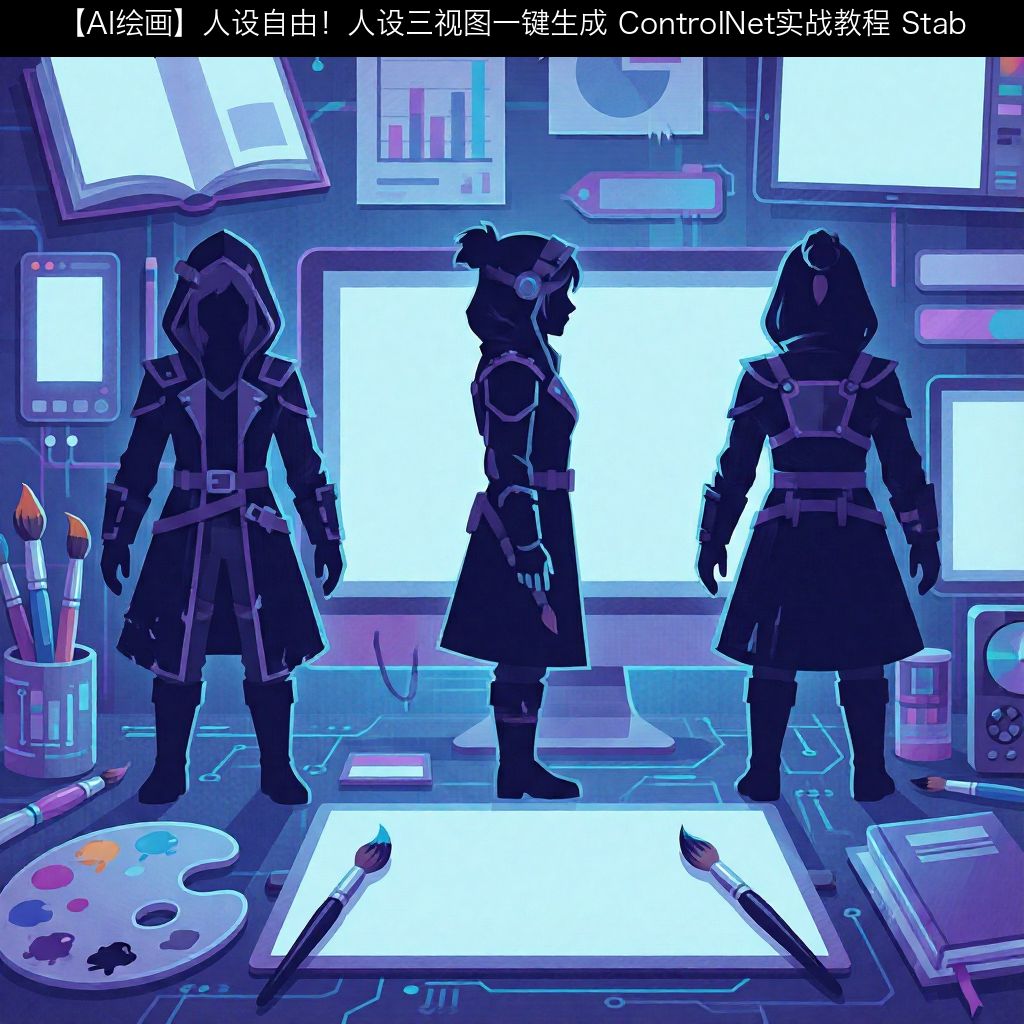 【AI绘画】人设自由！人设三视图一键生成 ControlNet实战教程 Stab